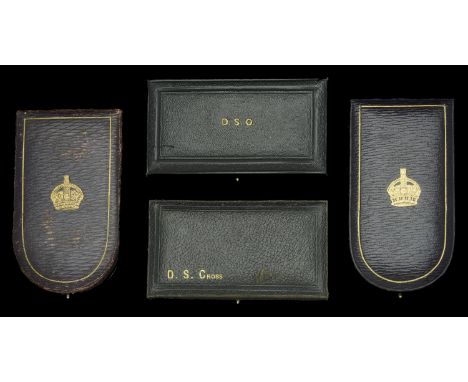 Cases of Issue (4): Distinguished Service Order, by Garrard, London; Distinguished Service Cross, by Garrard, London; Militar