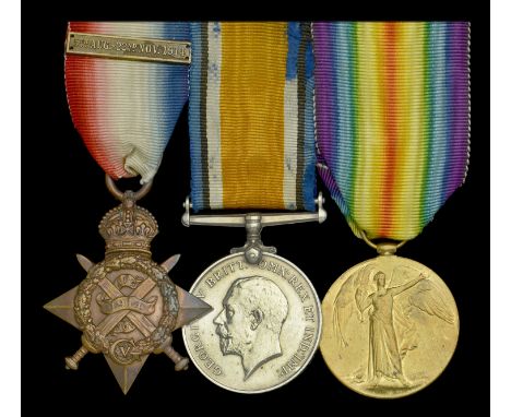 Three: Driver G. Ronald, Royal Field Artillery  1914 Star, with clasp (64447 Dvr. G. Ronald. R.F.A.); British War and Victory