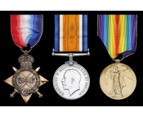 Three: Leading Stoker J. Fletcher, H.M.S. Minotaur, Royal Navy  1914-15 Star (K.6108 J. Fletcher, Sto. 1., R.N.); British War