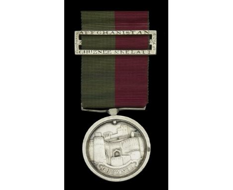 Ghuznee 1839 (David Crawford 2nd Queens Royal Regt.) neatly engraved in running script in reverse centre, original suspension