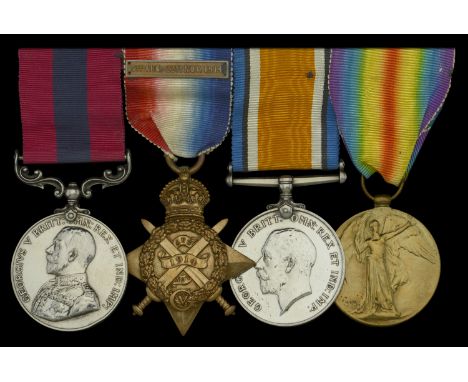 A Great War ‘Western Front’ D.C.M. gropup of four awarded to Company Sergeant-Major G. A. Chetwin, 1st Battalion,  North Staf