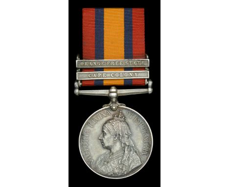 Queen’s South Africa 1899-1902, 2 clasps, Cape Colony, Orange Free State (2467 Pte. A. Cook. 1/Oxfd. L.I.) engraved naming, m