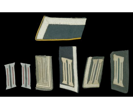 German Second World War Army Collar Patches. One matched pair set of Bevo woven collar patches for chemical warfare troops; f