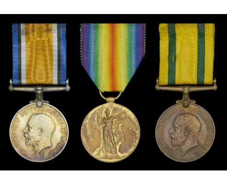 Three: Private A. E. Higgins, Middlesex Regiment  British War and Victory Medals (1509 Pte. A. E. Higgins. Midd’x R.); Territ