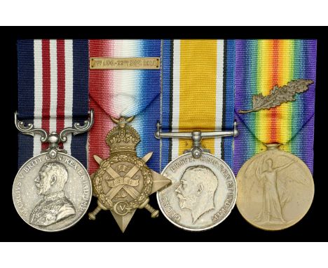 A Great War ‘Western Front’ M.M. group of four awarded to Sergeant S. Lees, Royal Horse Artillery  Military Medal, G.V.R. (51