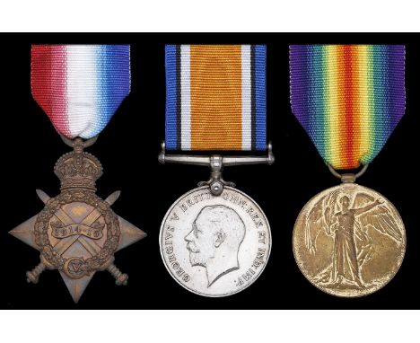 Three: Telegrapher S. G. A. Harriss, H.M.S. Falmouth, Royal Navy  1914-15 Star (J.25519, S. G. A. Harris [sic], O.Sig., R.N.)