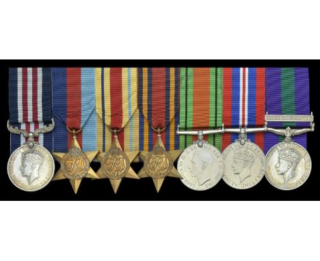 A Second War ‘Burma Operations’ M.M. group of seven awarded to Havildar Golaba Ram, 3rd Battalion, 2nd Punjab Regiment, who w