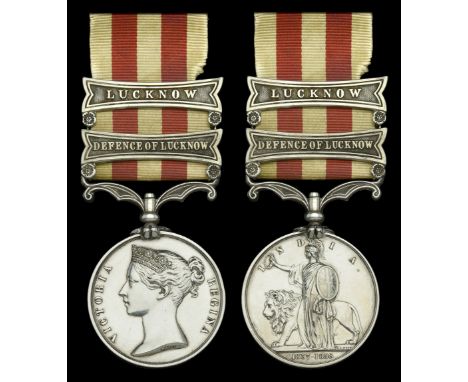 The outstanding Indian Mutiny medal awarded to Assistant-Surgeon H. M. Greenhow, 1st Oudh Irregular Cavalry, an original Defe