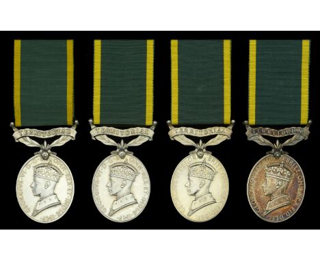 Efficiency Medal, G.VI.R., 1st issue, Territorial (2) (7597697. Cfn. K. Bunn. R.E.M.E.; 7602101. Cfn. S. G. Jennings. R.E.M.E