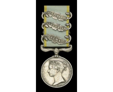 Crimea 1854-56, 3 clasps, Alma, Inkermann, Sebastopol (Serjt. John Walker 1st Bn. 7th Regt.) rank engraved, otherwise officia