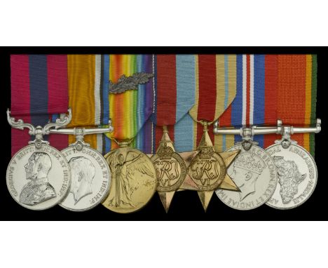 An extremely rare Great War ‘East Africa 1916’ D.C.M. group of seven awarded to Flight Sergeant D. Grant, South African Aviat