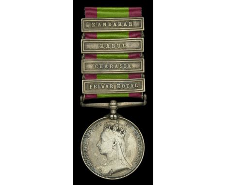 Afghanistan 1878-80, 4 clasps, Peiwar Kotal, Charasia, Kabul, Kandahar (Sepoy ....man Sing Thapa 5th Goorkha Regt.) rank and 