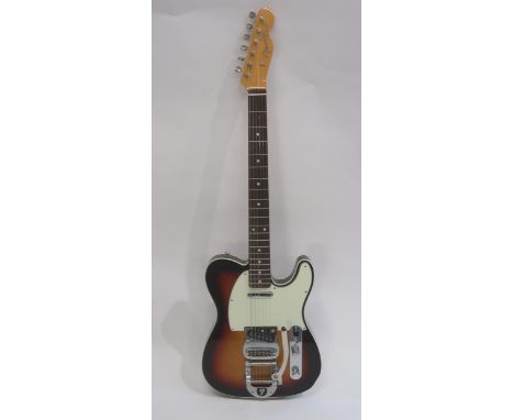 FENDER TELECASTER electric guitar with tremolo arm in dark sunburst serial number R 019681 with fitted case Condition Report: