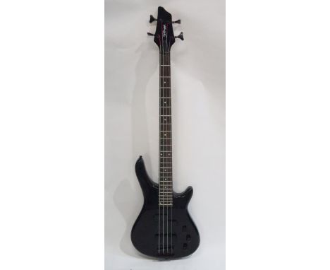 STAGG electric bass guitar in black with soft gig bag Condition Report:Available upon request
