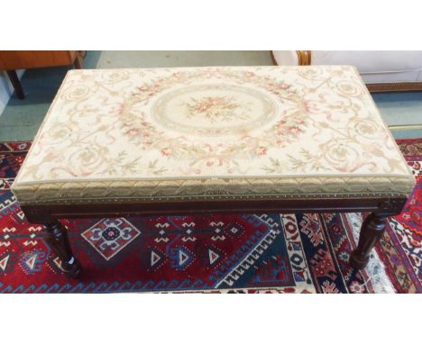 A 20th century mahogany framed tapestry ottoman stool Condition Report:Available upon request