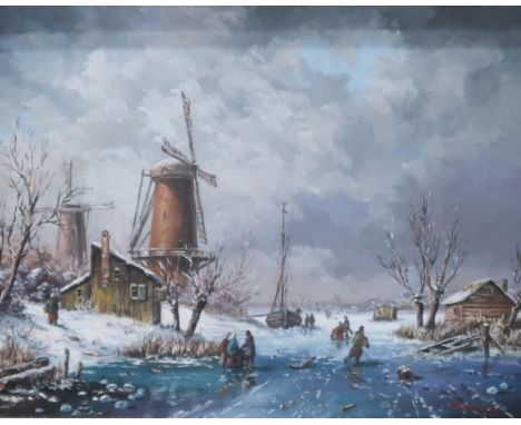 HERMANN R HOMER (AUSTRIAN b.1926)&nbsp; WINTER SCENES Oil on board, signed, 22 x 28cm Together with a further oval portrait o