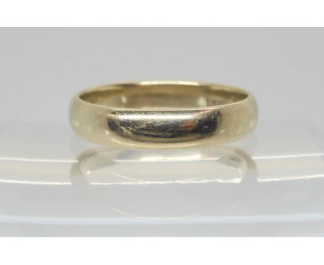 A 14k white gold wedding ring, size X1/2, weight 5.4gms Condition Report:Available upon request