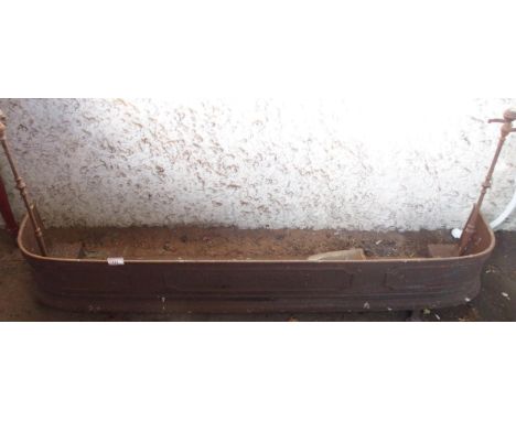 A 19th century fire fender and set of fire tools to include tongs, shovel and poker (4) Condition Report:Available upon reque