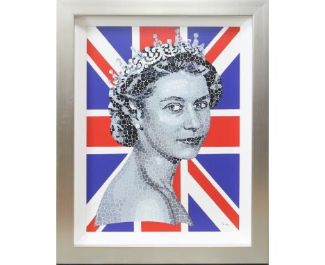 Paul Normansell, British 20th century, 'Happy and Glorious', singed with initials, limited edition print, 44/195, paper on bo
