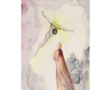 § Salvador Dali (Spanish, 1904-1989). 'Paradise 14 - Ghost of Christ'. Wood engraving in colour on Rives paper from the Devin