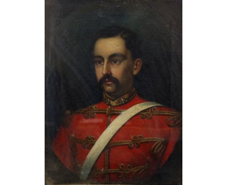 Portrait of an officer, 19th Century. Oil on canvas, unsigned. 46 x 36cm. Framed and glazed. .     