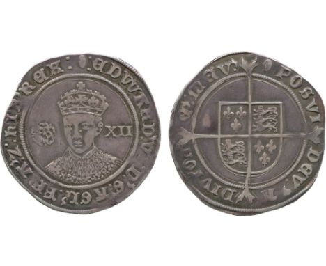 BRITISH COINS, Edward VI, Silver Shilling, third period, Fine Silver issue (1551-1553), facing crowned portrait, rose to left