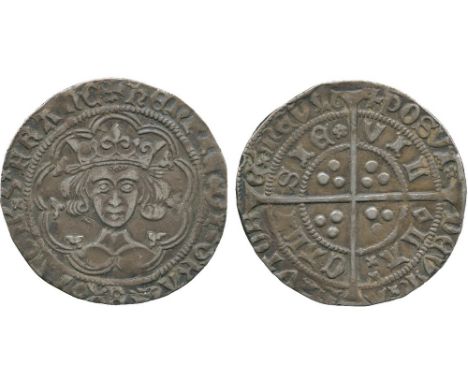 BRITISH COINS, Henry VI (first reign), Silver Groat, Calais mint, mule of Pinecone Mascle and Rosette Mascle issues, crowned 