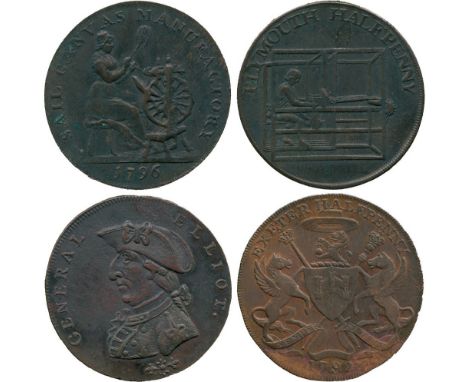 BRITISH TOKENS, 18th Century Tokens, England,  Devonshire, Exeter, Hancock or Lutwyche mule of Samuel Kingdon’s Copper Halfpe