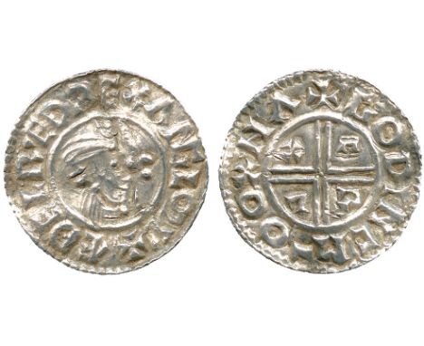 BRITISH COINS, Anglo-Saxon, Aethelred II, Silver Penny, CRVX type (c.991-997), Oxford mint, moneyer Godinc, draped bust left 