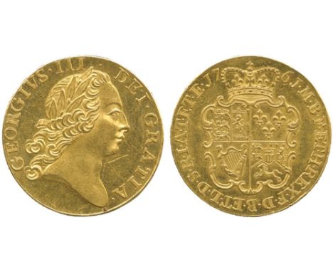 BRITISH COINS, George III (1760-1820), Gold Pattern Guinea, 1761, long haired laureate head right, engraved by John Tanner, G