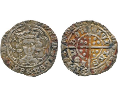 BRITISH COINS, Edward IV (first reign), Silver Groat, light coinage (1464-1470), London mint, facing crowned bust within tres