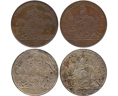 BRITISH TOKENS, 18th Century Tokens, England,  Cornwall, Penryn, George Chapman George, Copper Halfpenny and Silver-plated Ha