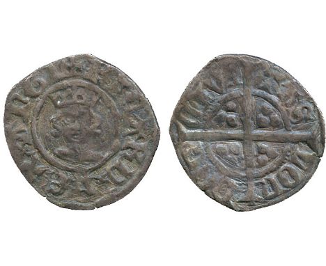 BRITISH COINS, Richard II (1377-1399), Silver Halfpenny, London mint, intermediate style, small facing crowned bust within be