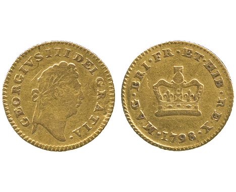 BRITISH COINS, George III, Gold Third-Guinea, 1798, first laureate head right, rev crown at centre, date below in legend, edg