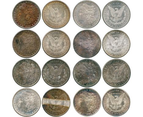 WORLD COINS, USA, Silver Morgan Dollars (8), 1881-S (KM 110). Four darkly toned, mint state other than a few bagmarks, the ot