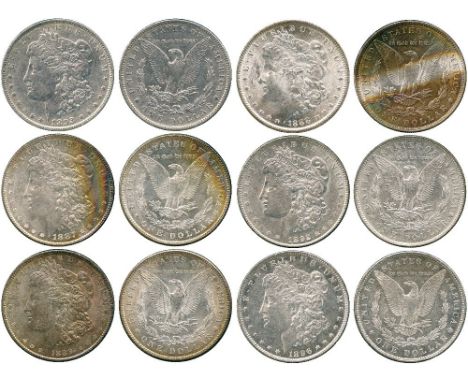 WORLD COINS, USA, Silver Morgan Dollars (6), 1887, 1888, 1889, 1892, 1893, 1896 (KM 110). First three with a few surface mark