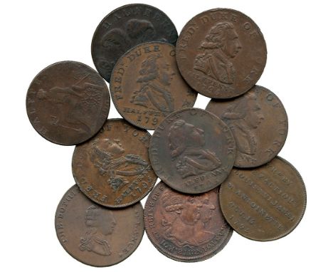 BRITISH TOKENS, 18th Century Tokens, England,  Middlesex, National Series, Lutwyche, Copper Halfpenny (7), obv bust of the Du