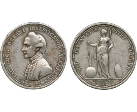 COMMEMORATIVE MEDALS, British Historical Medals, Captain Cook, The Royal Society’s Silver Memorial Medal, 1779, by L Pingo, b