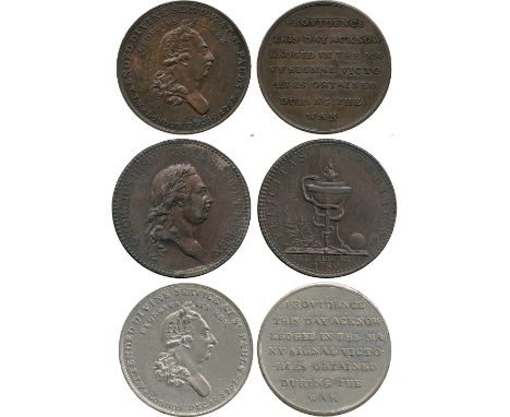 BRITISH TOKENS, 18th Century Tokens, England,  Middlesex, National Series, George III, Copper Penny-size Medal, obv bust of G