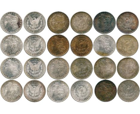 WORLD COINS, USA, Silver Morgan Dollars (12), 1881-S (4), 1883-O (4), 1886 (4) (KM 110). All mint state with full original lu