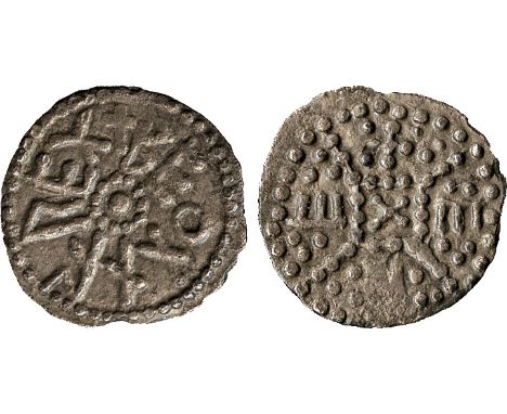 BRITISH COINS, Early Anglo Saxon, Kings of East Anglia, Beonna (749-757), Sceat (c.758), moneyer Efe, pellet at centre within