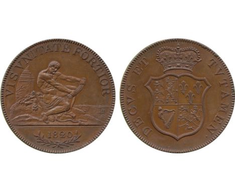 BRITISH COINS, George III, Copper Pattern Crown, 1820, engraved by Jean Pierre Droz after the Monneron Brothers pattern by Du