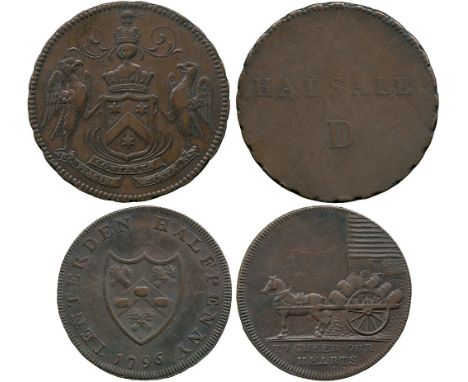 BRITISH TOKENS, 18th Century Tokens, England,  Kent, Tenterden, Good’s Copper Halfpenny for I & T Cloakes, 1796, obv shield o