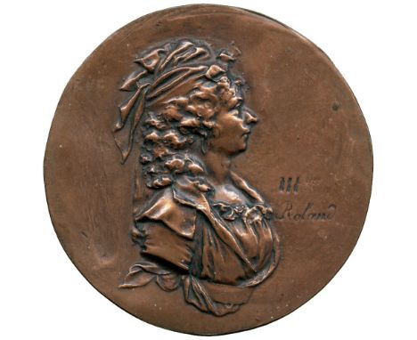 COMMEMORATIVE MEDALS, World Medals, France, Madame Roland (1754-1793), Revolutionary publicist, Uniface Struck Copper Medal, 