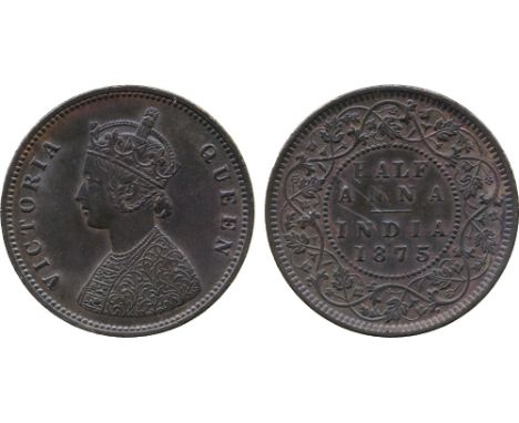INDIAN COINS, BRITISH INDIA, Victoria, ½-Anna (4), 1875C (2), 1876C (2) (KM 468; Pr 583, 584). First extremely fine, light sc