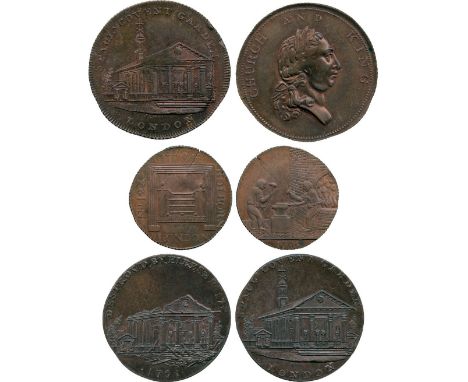 BRITISH TOKENS, 18th Century Tokens, England,  Middlesex, Skidmore, Copper Halfpenny, 1795, obv St Paul’s Church, Covent Gard