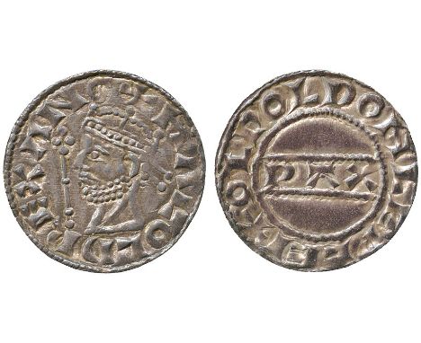 BRITISH COINS, Anglo-Saxon, Harold II (6 January - 14 October 1066), Silver Penny, PAX type, Lewes mint, moneyer Oswold, crow