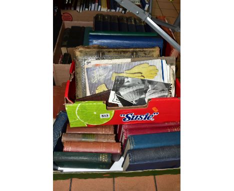 THREE BOXES OF BOOKS/EPHEMERA comprising approximately fifty book titles in hardback format, subjects include seven volumes o