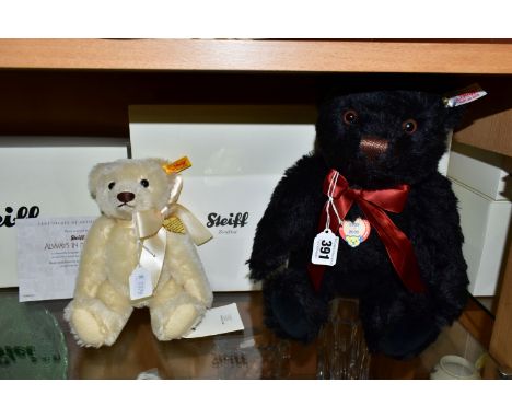 TWO BOXED STEIFF TEDDY BEARS, comprising a Steiff for Danbury Mint 663208 'Joshua' limited edition bear, having black fur and