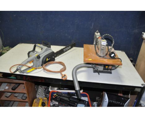A SIP 400mm SCROLL SAW and a Titan TTB355CHN electric chainsaw (both PAT pass and working)